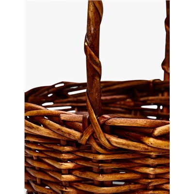 Корзина плетёная для хранения, 27×21×11 см, ручка h=17 см, лоза, коричневая