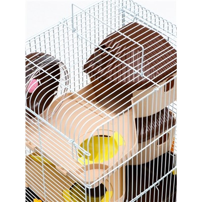 Клетка для грызунов «Пижон», 31×24×40 см двухэтажная. с наполнением, коричневая