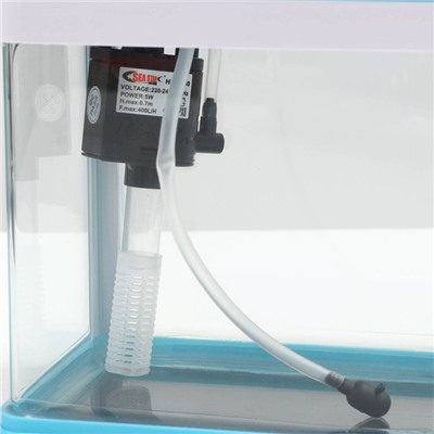 Аквариум SeaStar HX-180F, 3.5 л, в комплекте: LED-лампа, фильтр, синий