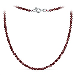 Браслет из серебра с гранатом родированный БГР1-1509