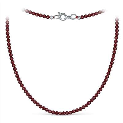 Браслет из серебра с гранатом родированный БГР1-1509