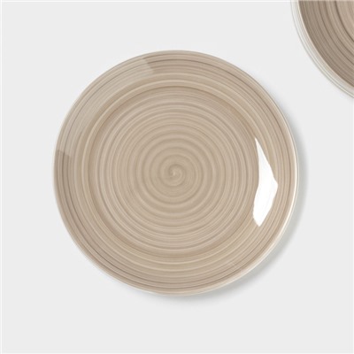 Тарелки Доляна «Палитра», d=19 см, набор 6 шт., фарфор, серые