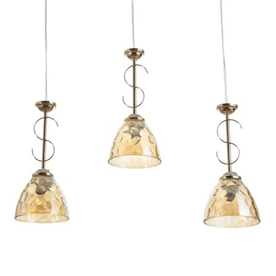 Светильник ЭкономСвет Federica 3×40 Вт Е27 золото 59×13×65(32)см