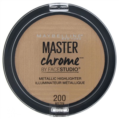 Maybelline, Master Chrome, хайлайтер с металлическим блеском, оттенок Molten Topaz 200, 6,7 г