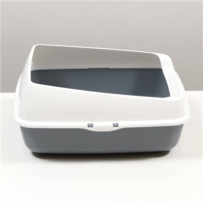 Лоток для кошек, 50.5×39×23 с, без сетки, пластик, серый