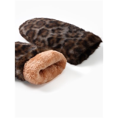 Варежки женские MINAKU «Леопард», размер 26×12 см