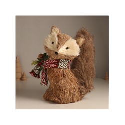 Фигурка новогодняя «Лисичка в вязаном шарфике», 13×25×24 см