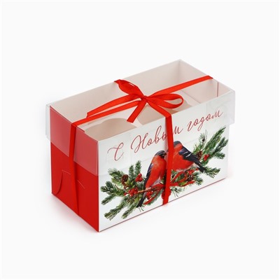 Коробка для капкейка «С Новым годом», 16×8×10 см