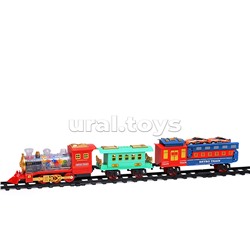 Железная дорога 2 в 1 "Ретро поезд" с подсветкой и эффектом дыма, в коробке