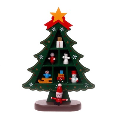 Сувенир «Ёлка с ячейками под подарки», 14.5×19.5 см, зелёная