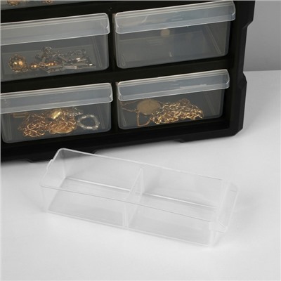 Органайзер универсальный «Ящик» 39 мест, пластик, 38.5×16×47.5 см, чёрный