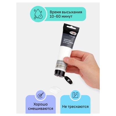 Акриловая краска 110 мл "Студия" белила титановые, в тубе 2802110009 Гамма