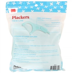 Plackers, Twin-Line, зубочистки с нитью, экономичная упаковка, морозная мята, 150 шт.