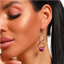 Серьги длинные с натуральным камнем розовый кварц, арт.218.252