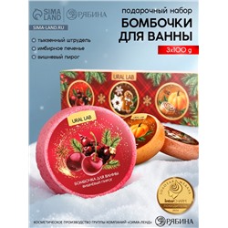 Бомбочки для ванны, аромат: глинтвейн, печенье и тыква, набор 3×100 г, Ural Lab