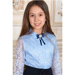 Блузка SP008. 1 гипюровая с брошью НАТАЛИ, 875815