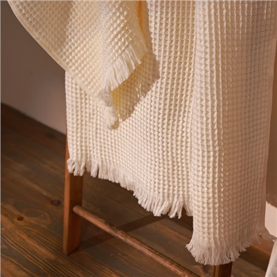 Полотенце вафельное SL HOME: Boho «Айвори» 100×180 см, хлопок 100%, бежевое