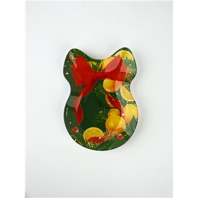 Тарелка плоская новогодняя «Апельсины», 13.5×18 см