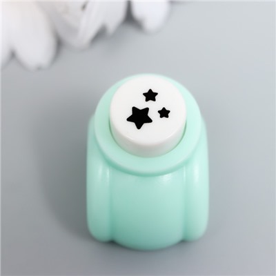 Фигурный дырокол для бумаги «Арт Узор. Три звёздочки», d=0.8 см, 3×2.5×2.5 см, МИКС