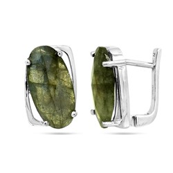 Серьги из серебра лабрадорит, Романтика