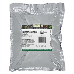 Frontier Natural Products, Certified Organic Turmeric Ginger Herbal Tea, 16 oz (453 g)