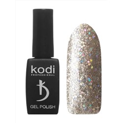 Kodi Гель-лак для ногтей 20 SH, прозрачной, с серебристыми микроблестками и голографическими блестками, плотный, 8 мл 11903