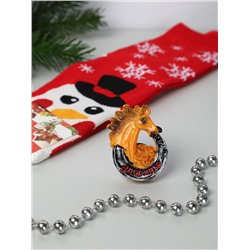 Подарочный набор Новогодний № 28 /25339-1/ Носки + магнитик ЛОШАДЬ /