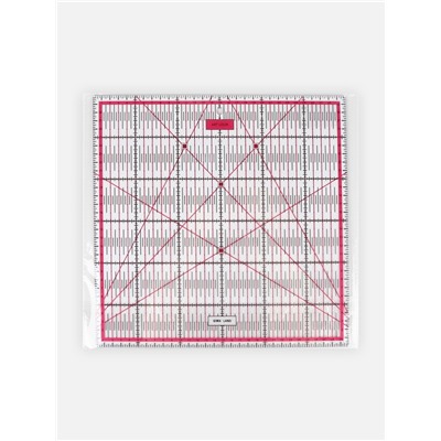 Линейка для квилтинга и пэчворка, 30×30 см, s=3 мм, розовая