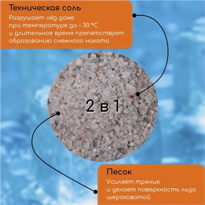 Реагент противогололёдный, пескосоль, 5 кг, работает при – 30 °C, в мешке, Greengo