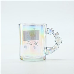 Кружка новогодняя стеклянная «Веселого Нового года», 350 мл, голография