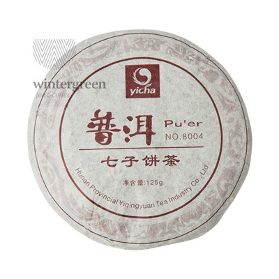 Китайский элитный чай Шу Пуэр "8004" Фабрика Хуннань Ти Компани г 110-125 г (блин)