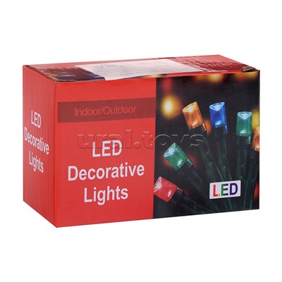 Электрогирлянда светодиодная 5м., 50 ламп, цвет: цветной