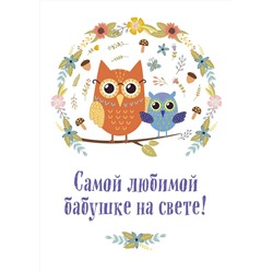Эксмо "Самой любимой бабушке на свете! (Сова с совенком)"