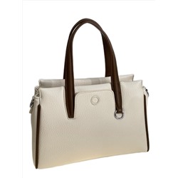 Женская сумка из искусственной кожи, цвет молочный с шоколадом