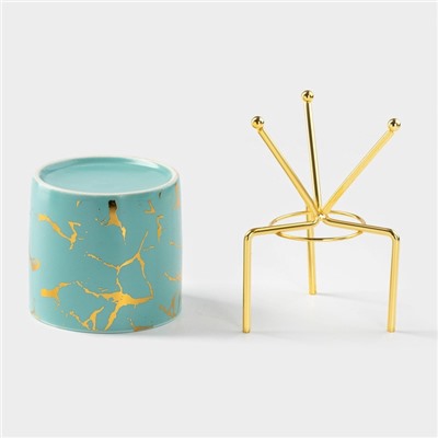 Конфетница «Изумруд», 220 мл, 8.5×14 см, керамика, изумрудная