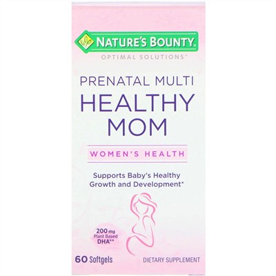 Nature's Bounty, Мультивитамины для здоровой мамы Optimal Solutions, 60 желатиновых капсул
