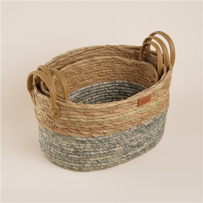 Корзины для хранения SL Home, плетёные, ручной работы, 3 шт., 33×23×16 см, 35×25×25 см, 35×25×25 см