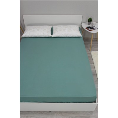 Простыня на резинке аквамарин 180х200 бязь 120гр/м Текстильная коллекция НАТАЛИ, 1182894