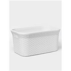 Корзина для глаженого белья «Ротанг», 32 л, 50×32.3×24.5 см, белая