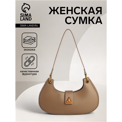 Сумка женская багет TEXTURA на молнии, 30×5×17 см, светло-коричневая