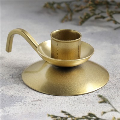 Металлический подсвечник на 1 свечу «Ретро», 10×4 см, под золото