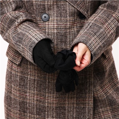 Перчатки женские, безразмерные, с утеплителем, цвет чёрный