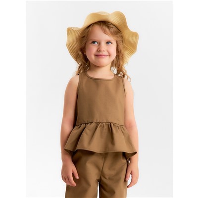 Блузка для девочки, MINAKU, бежевая, рост 134 см