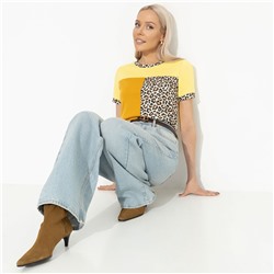 Футболка в стиле сolor block, Стильное сочетание (желтая)