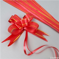 Бант подарочный ширина 23 мм 10 штук набор / 24-3 /уп 20/ красный