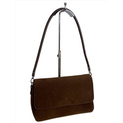 Женская сумка из искусственной замши, цвет шоколад