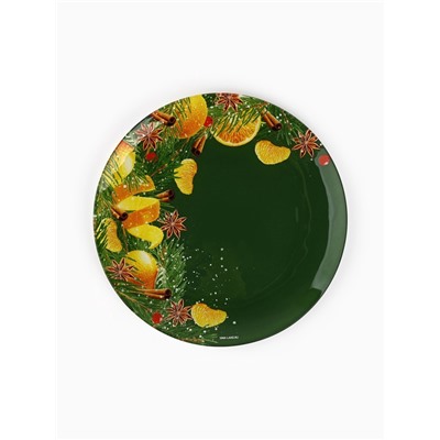 Тарелка плоская новогодняя «Аромат праздника», d=20 см
