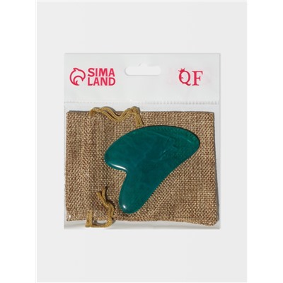 Массажёр гуаша «Сердце», 8.5×5.5 см, цвет изумрудный