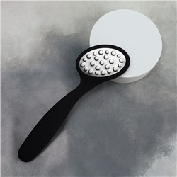 Пилка для пяток, лазерная, двусторонняя, с пилкой, прорезиненная ручка, 22 см, чёрная