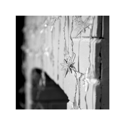 Гирлянда «Бахрома» 1.8×0.5 м с насадками «Звёзды», IP20, прозрачная нить, 48 LED, свечение мульти (RG/RB), мигание, 220 В